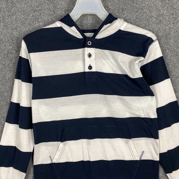 American Breed Henley Shirt 14/16 Boys Hoodie Striped Polyester Blend - Picture 2 of 8
